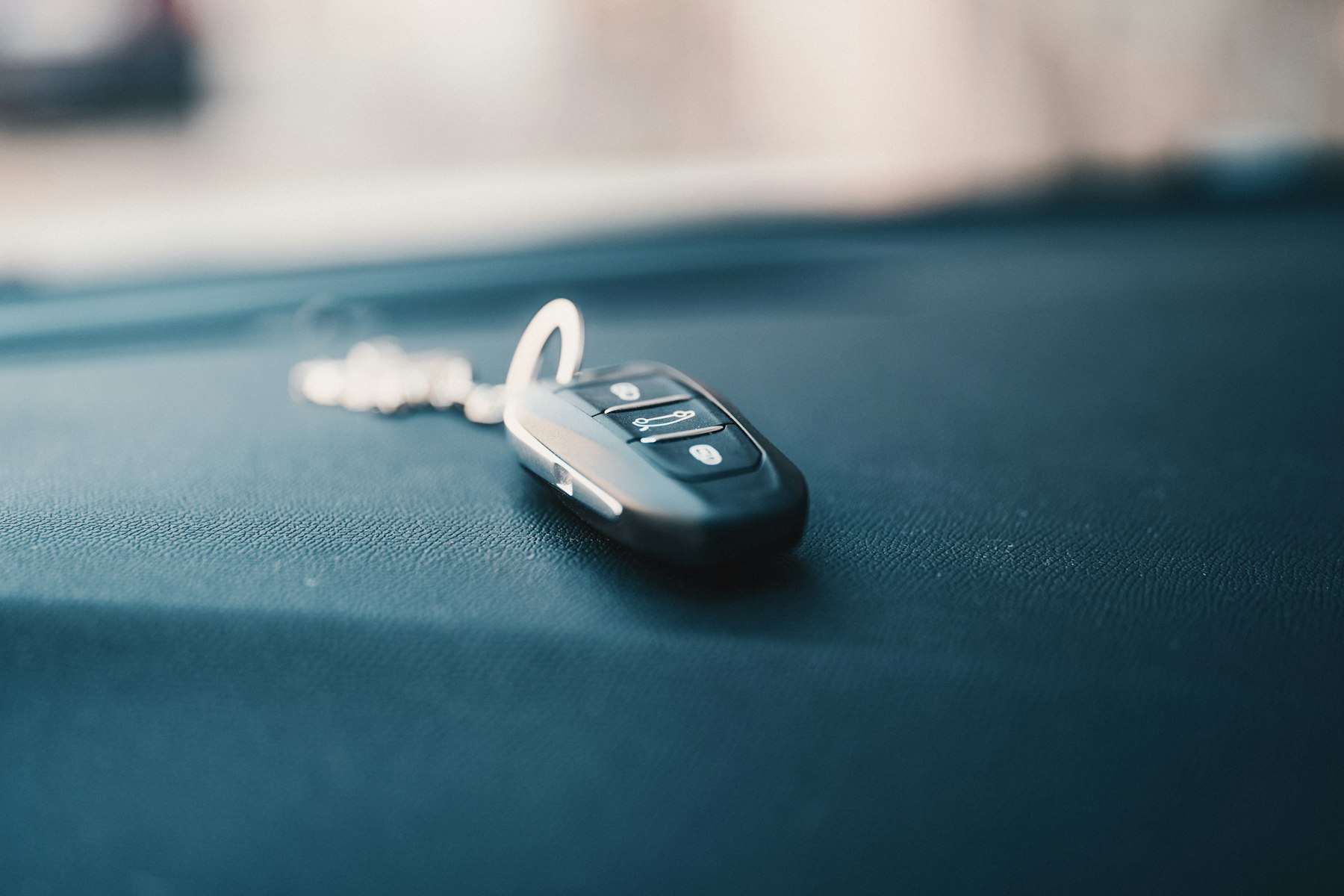 A black car key fob